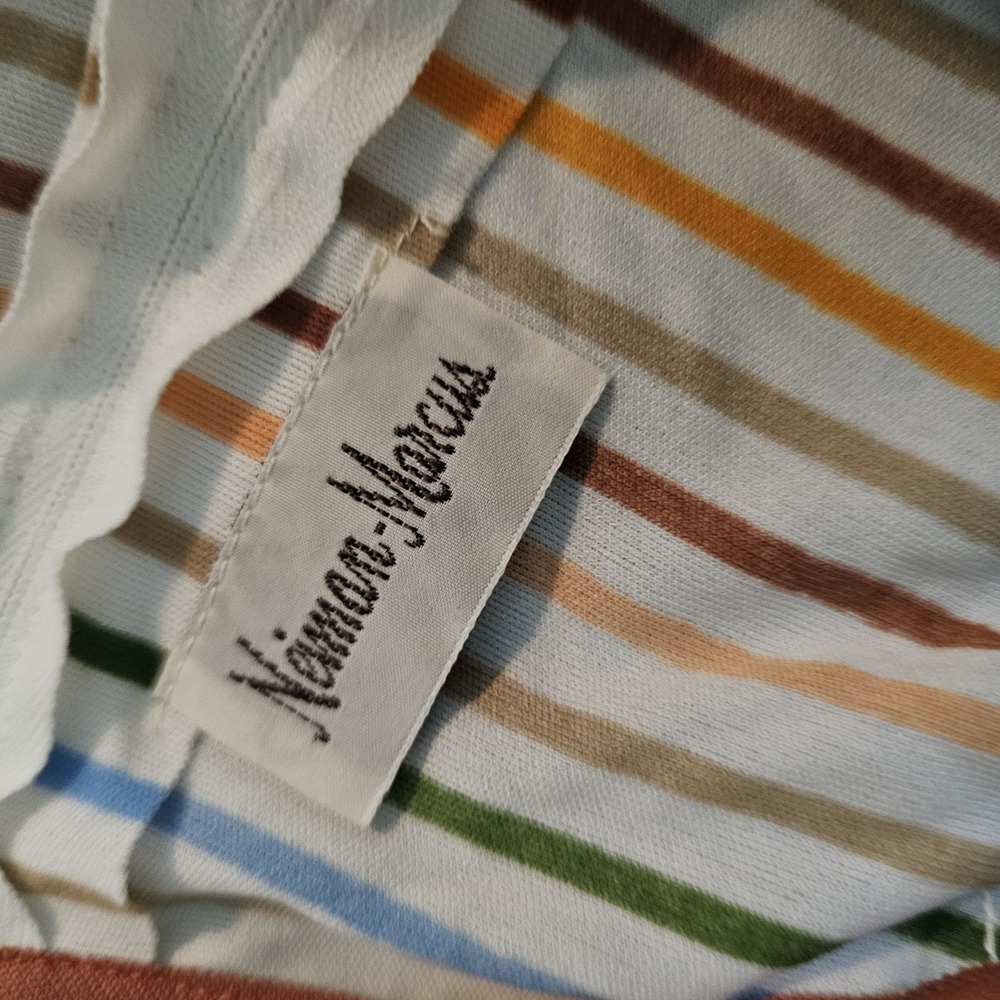Vintage 1970s Dress Neiman Marcus Maxi Floor Length Striped Dolman Sleeve - Picture 16 of 16